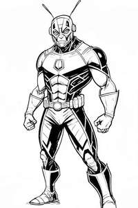 Drukuj kolorowankę Avengers z Ant-Manem z zaciśniętymi pięściami dla dziecka