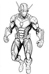 Komiksowa kolorowanka z Ant-Manem z drużyny Avengers do druku