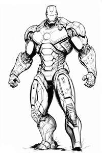 Dla fanów komiksów - duża kolorowanka Iron Mana z Avengers do druku