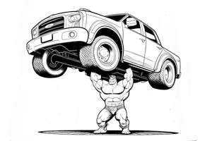 Kolorowanka z Hulkiem podnoszącym samochód z Avengers jest idealna dla dziecka, które lubi komiksy