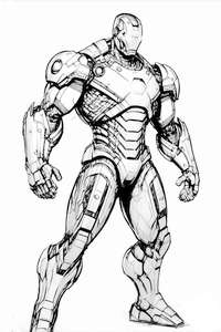 Kolorowanka Avengers z Iron Manem do druku dla dzieci rozwija wyobraźnię