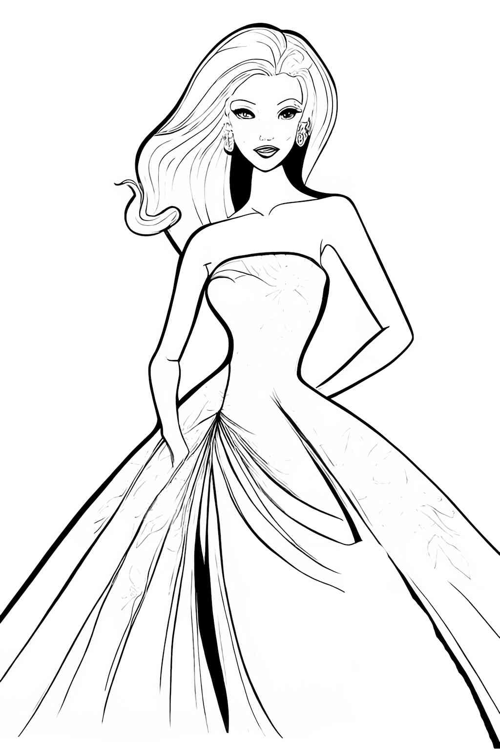 Barbie modelka dla dzieci do kolorowania