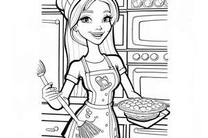 Barbie w kuchni malowanka