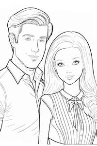 Para Barbie i Ken dla dziewczynki kolorowanka