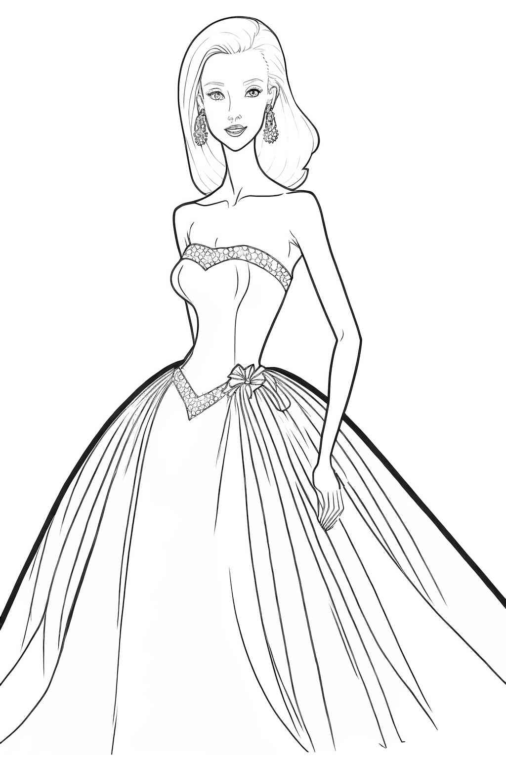 Barbie w sukni balowej malowanka