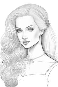 Duży portret Barbie dla dziewczynki kolorowanka