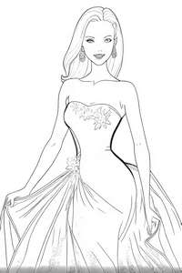 Barbie w pięknej sukni ślubnej malowanka