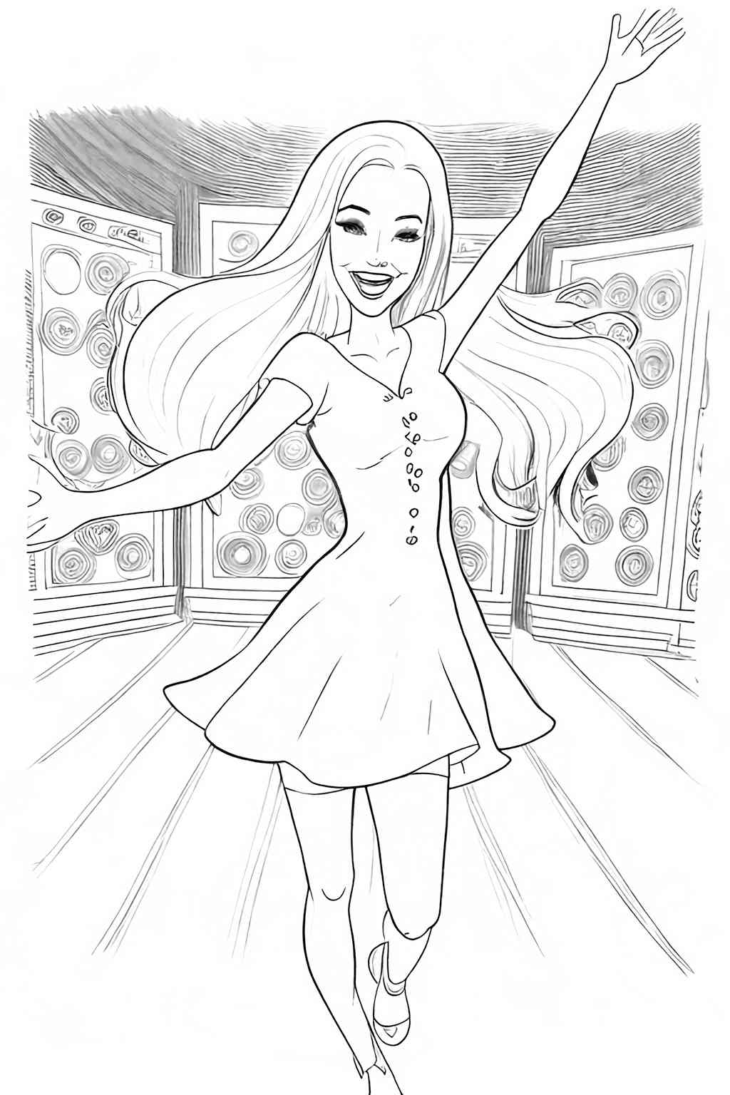 Barbie tańczy malowanka dla dziewczynek