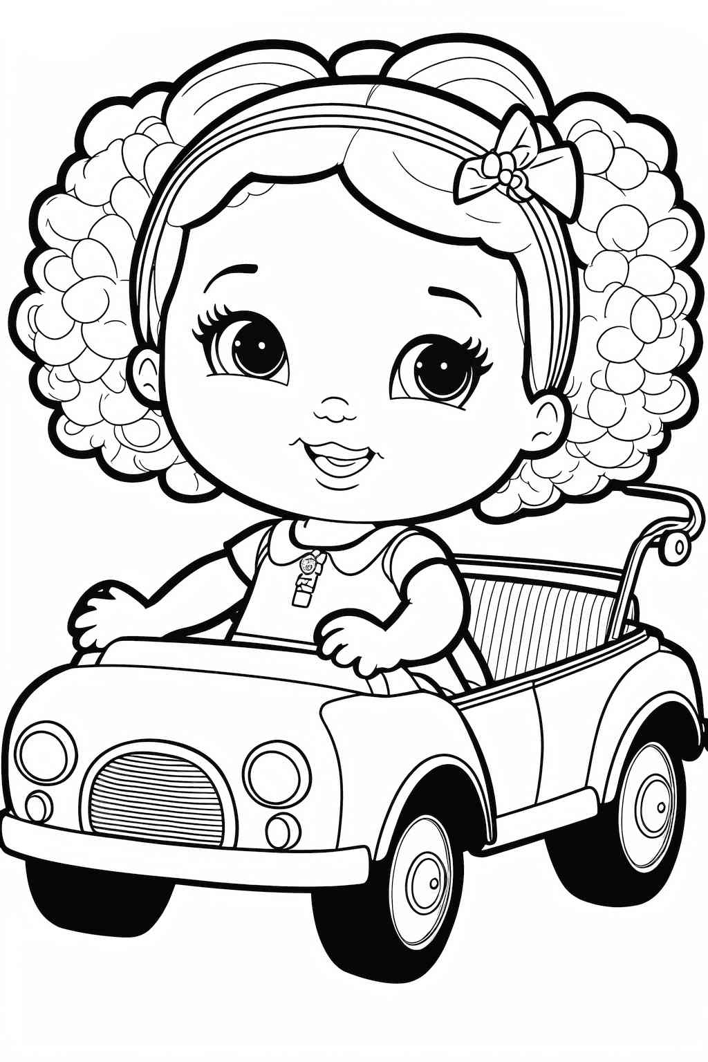 Barbie dziewczynka w kabriolecie kolorowanka dla dziewczynek