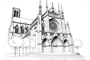 Paryska katedra Notre Dame w kolorowance do druku