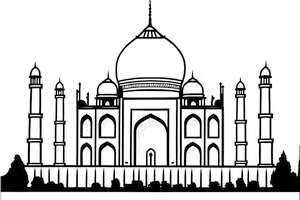 Taj Mahal do pokolorowania dla dzieci
