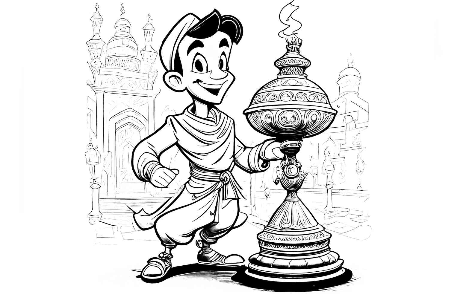 Aladyn w kolorowance do druku