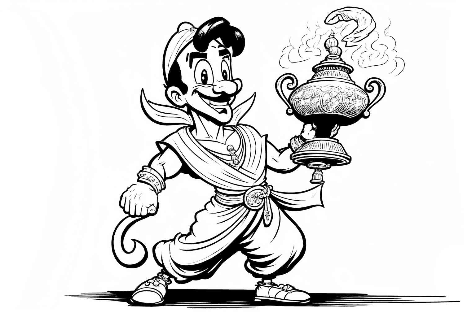 Lampa Aladyna z bajki kolorowanka
