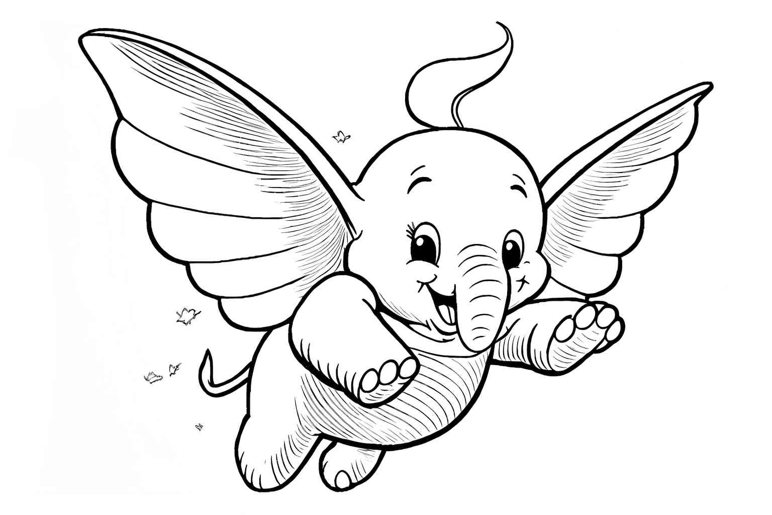 Słonik Dumbo w locie do malowania