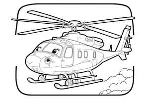 Klasyczna kolorowanka helikoptera - gotowa do wypełnienia kolorem