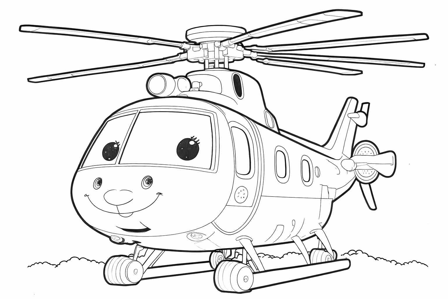 Dzieci uwielbiają kolorowanie helikopterów, dlatego drukuj tę kolorowankę dla nich