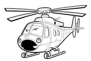 Gotowa do druku i kolorowania - kolorowanka helikoptera