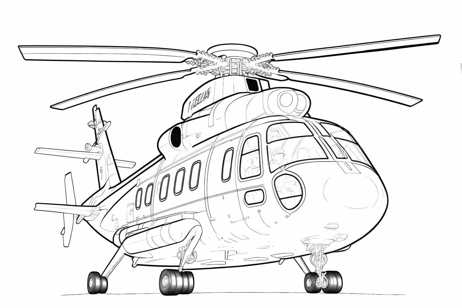 Dla dzieci, które lubią kolorować pojazdy, drukuj tę helikopterową kolorowankę