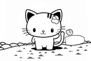 Hello Kitty odkrywająca pustynię w kolorowance