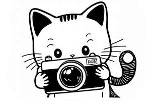 Hello Kitty robiąca zdjęcia swoim aparatem w malowance dla dziewczynki