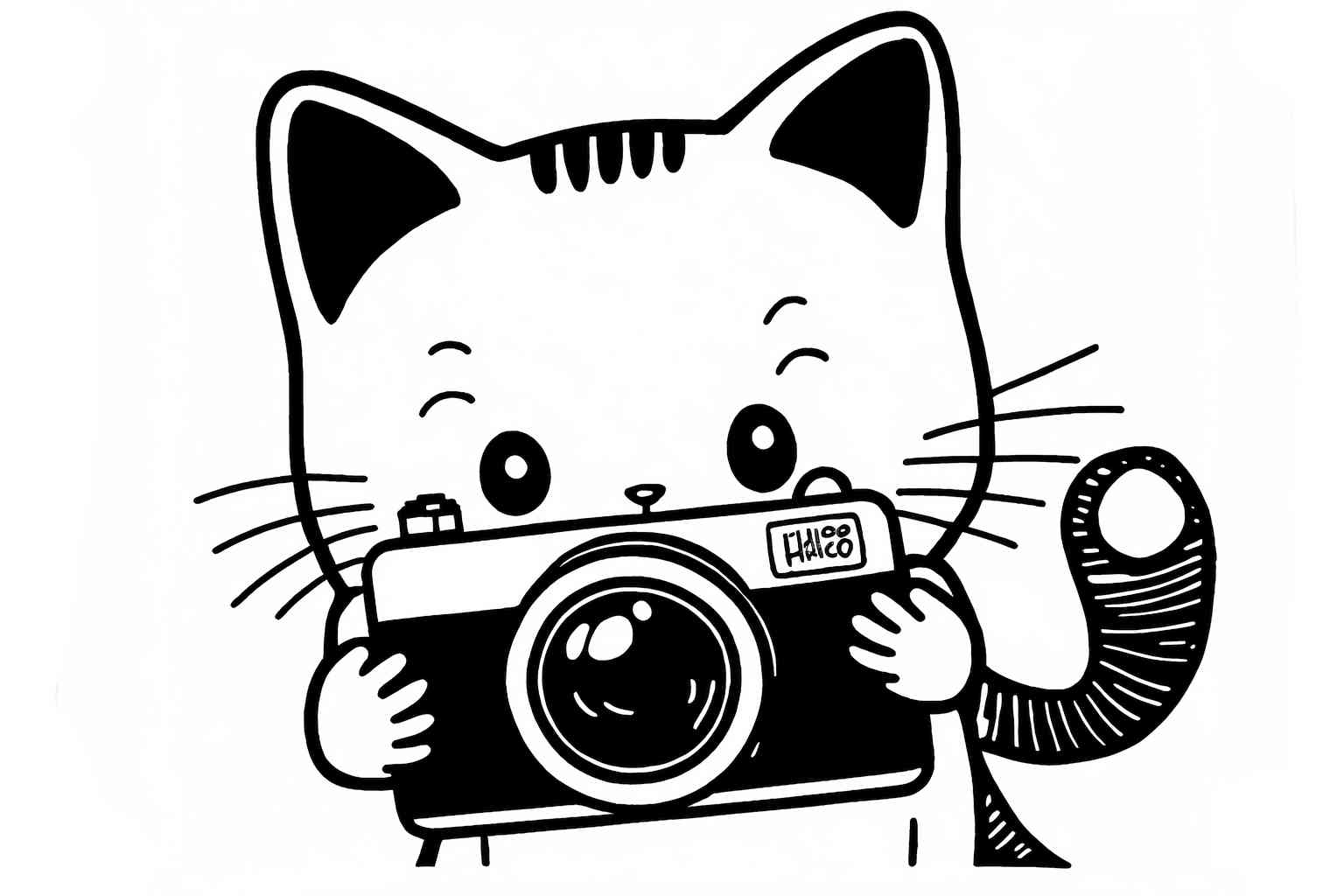 Kolorowanka Hello Kitty fotografuje dla dziewczynki
