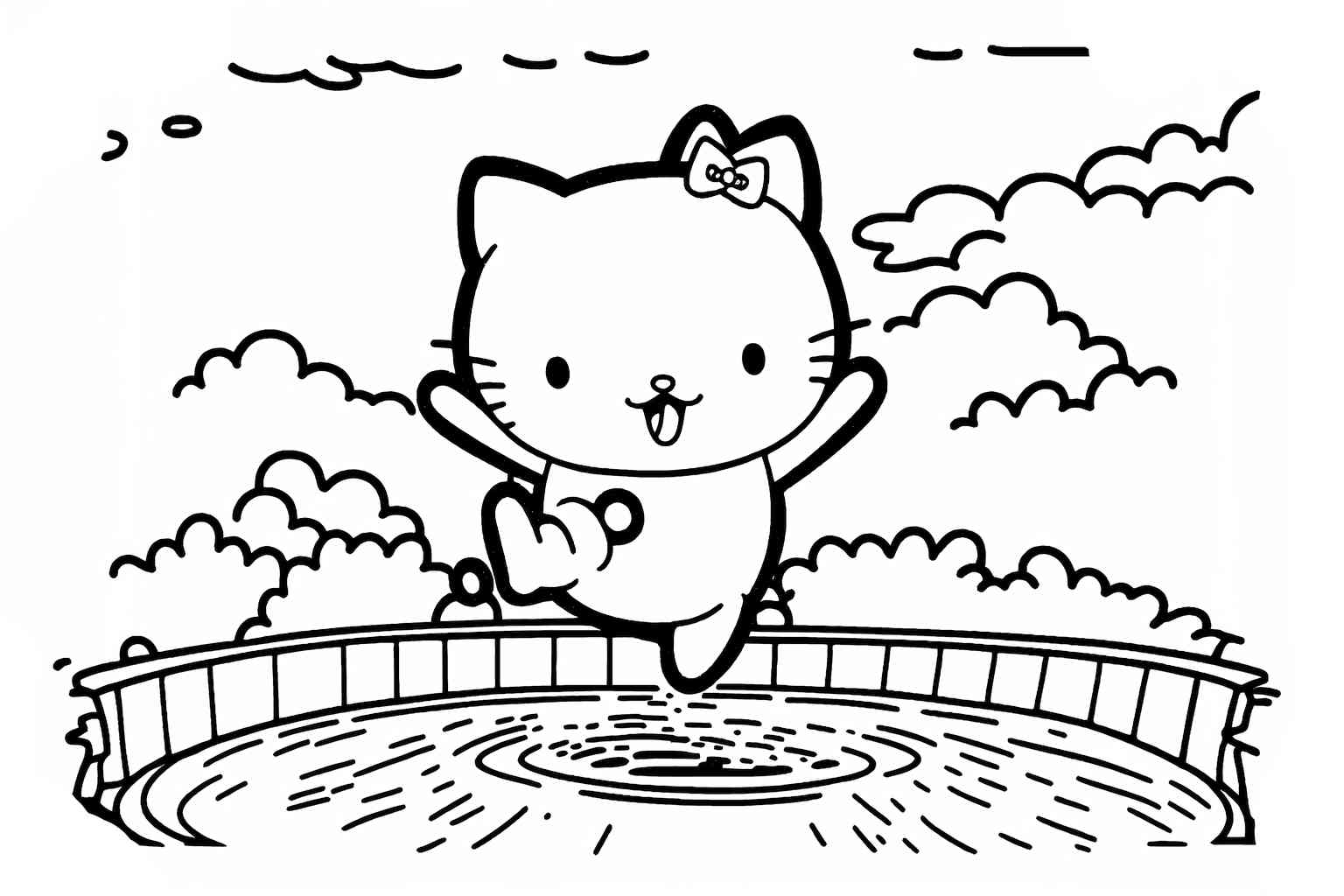 Hello Kitty skacze do wody malowanka