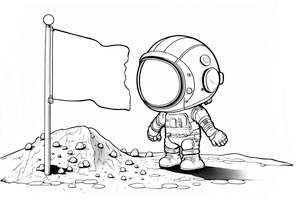 Astronauta zdobywa księżyc do kolorowania