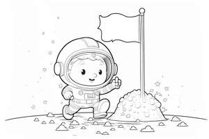 Astronauta w kosmosie stoi na planecie dla chłopca