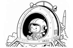 Rakieta startuje z astronautą malowanka dla chłopca