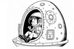 Astronauta leci w kosmos kolorowanka dla chłopca