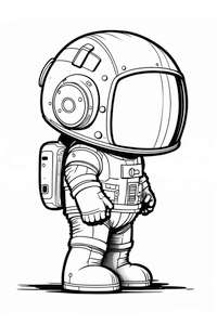 Astronauta w kosmicznym kombinezonie kolorowanka dla chłopca