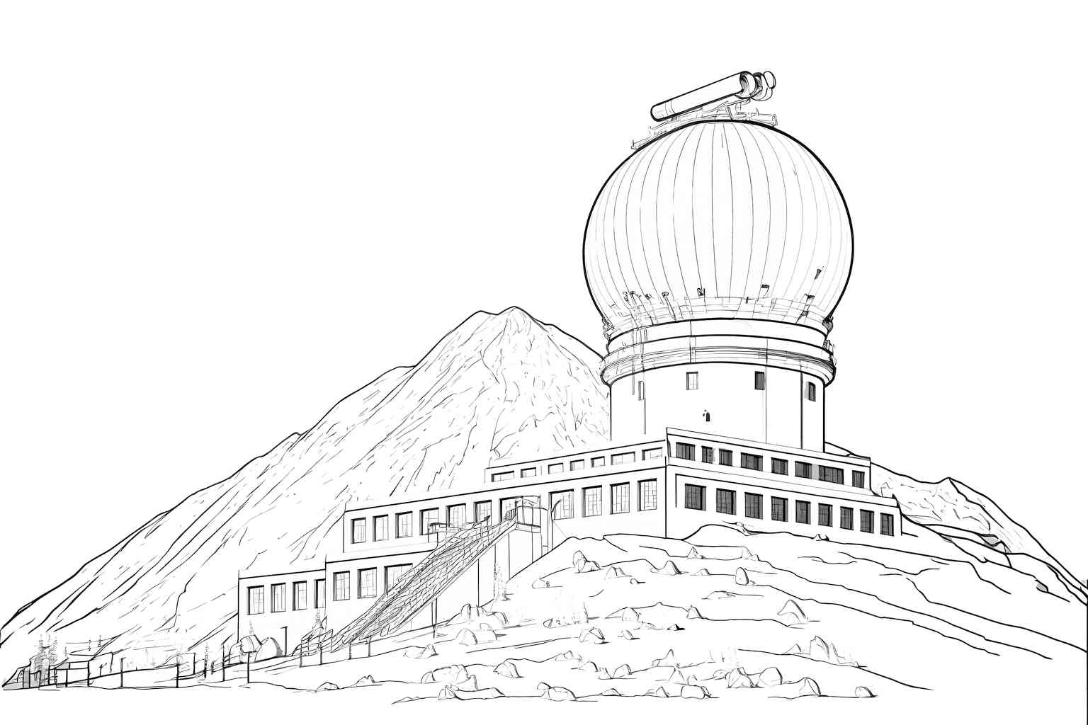 Obserwatorium kosmiczne na pustkowiu kolorowanka