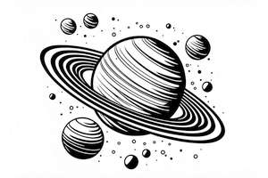 Planeta saturn z satelitami kolorowanka