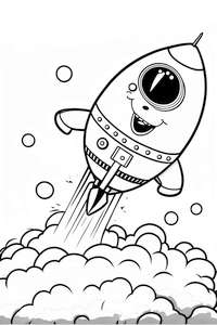 Klorowanka rakiety ponad chmurami dla dzieci