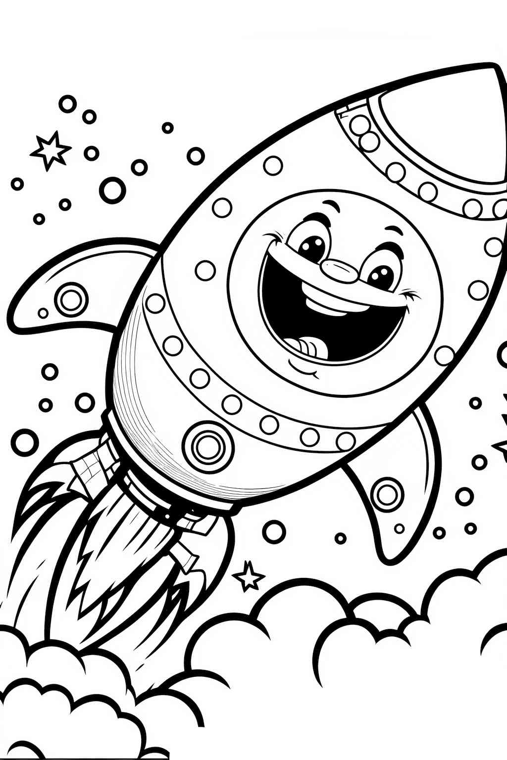 Wesoła księżycowa rakieta kolorowanka