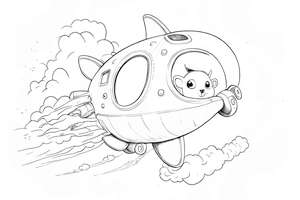 Kolorowanka dla chłopca mała rakieta leci