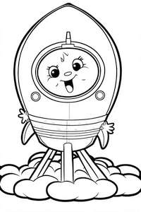 Pokoloruj start rakiety dla chłopca