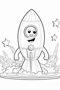 Bajkowy start rakiety dla chłopca, młodszych