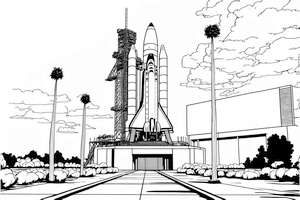 Kolorowanka z wahadłowcem przed startem