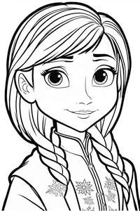 Portret Anny do kolorowania dla dziecka