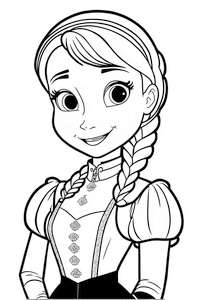 Wydrukuj kolorowanką z Anną i jej warkoczami