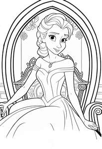 Malowanka dla dzieci Elsa na tronie