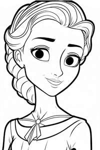 Elsa w dużym portrecie do druku i pokolorowania