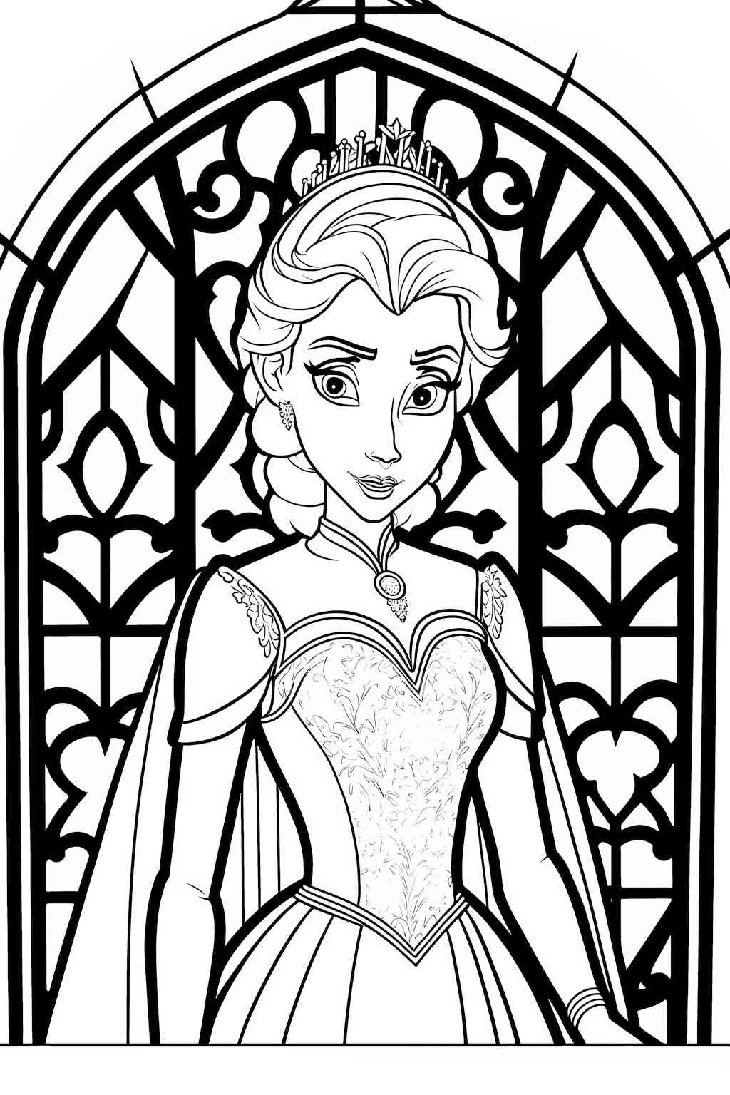 Elsa w lodowym pałacu do kolorowania