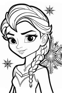 Lodowe gwiazdki wokół Elsy w kolorowance