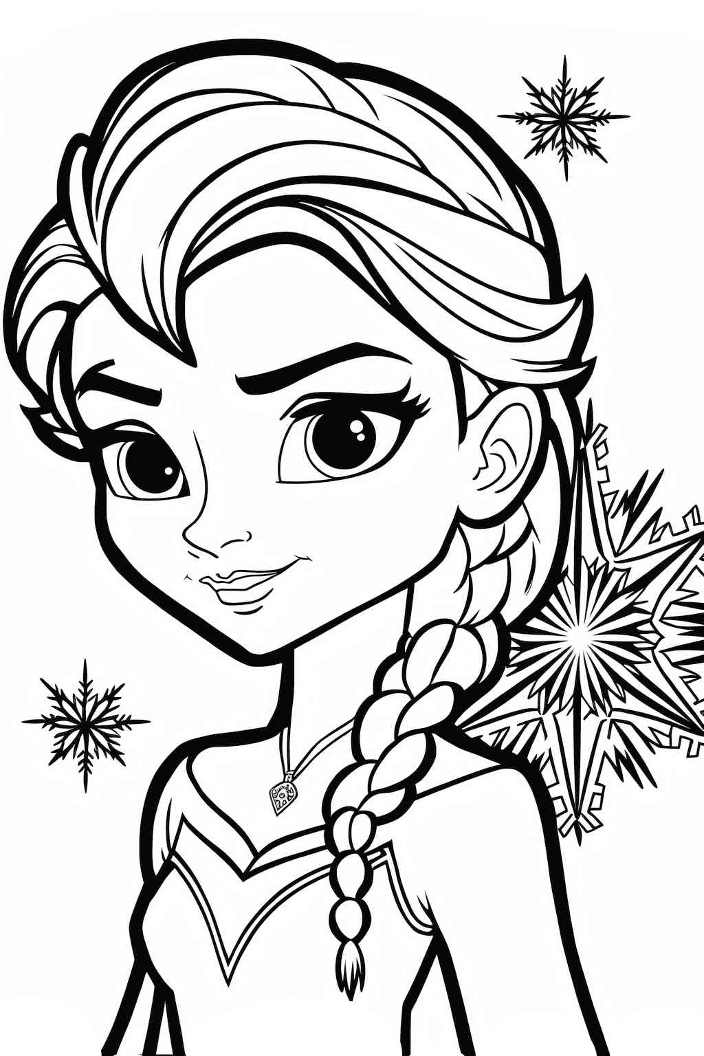 Elsa z płatkami śniegu w kolorowance
