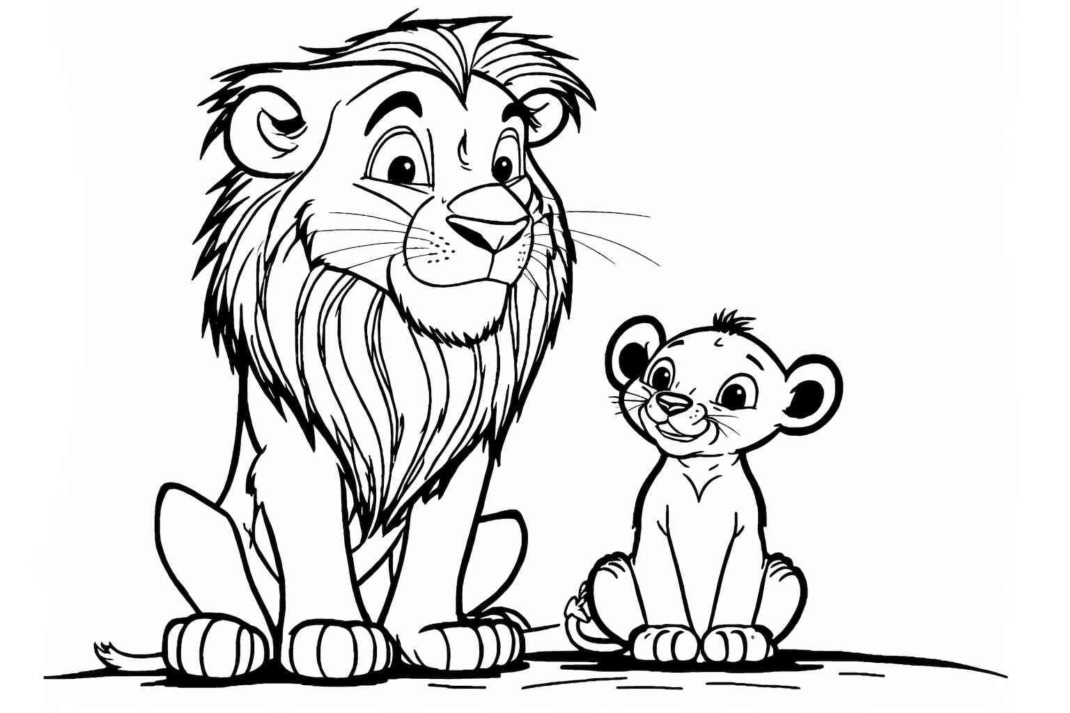 Simba i jego tata do pokolorowania