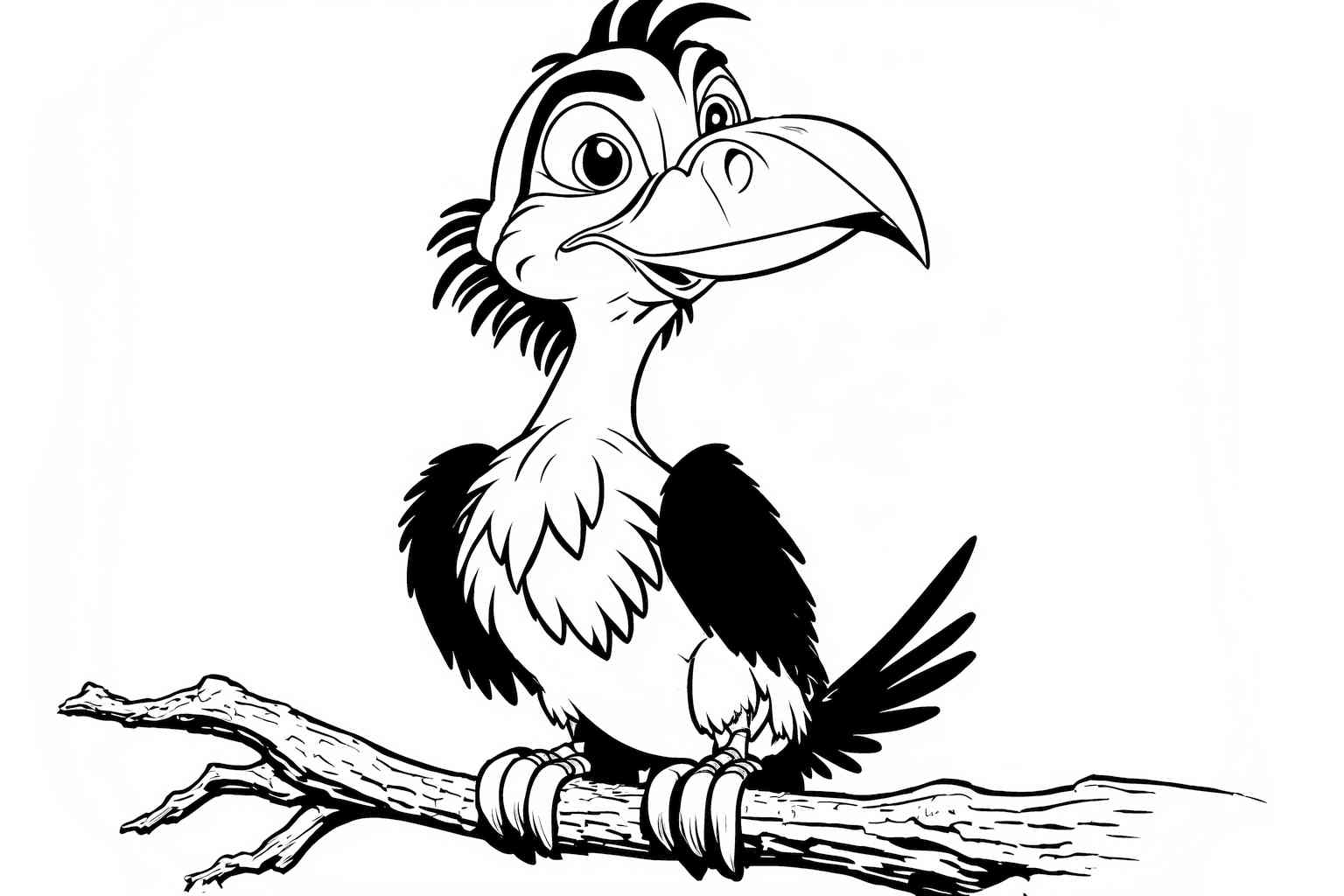 Zasu siedzi na gałęzi do kolorowania