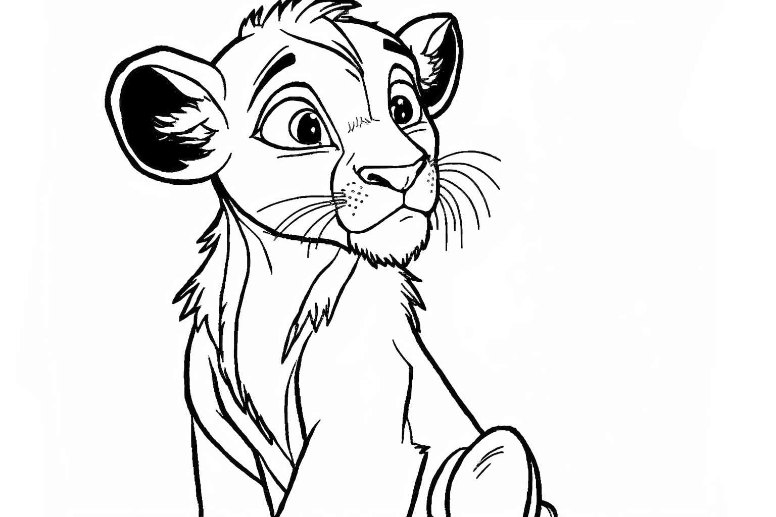 Zdziwiona Nala na kolorowance dla dzieci