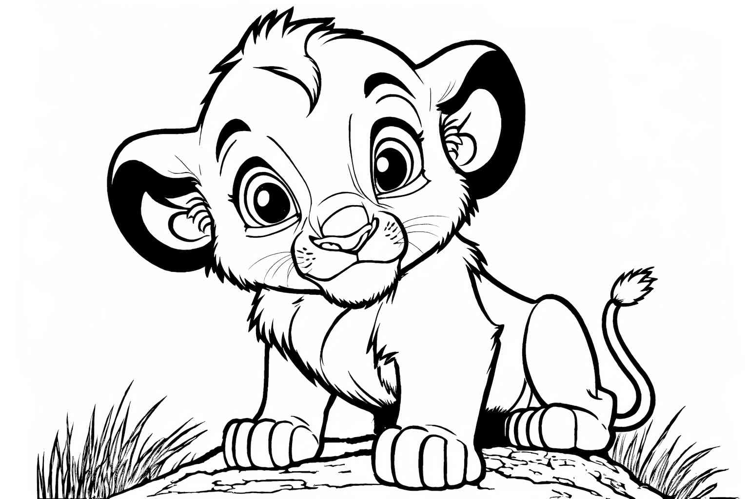 Zdziwiony Simba do druku